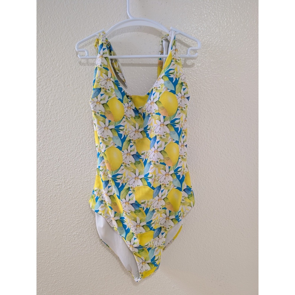 Sartorie‎ Marinare One Piece Swimsuit Lemon Pattern Scoop Neck